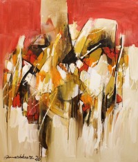 Mashkoor Raza, 30 x 36 Inch, Oil on Canvas, Abstract Painting, AC-MR-390